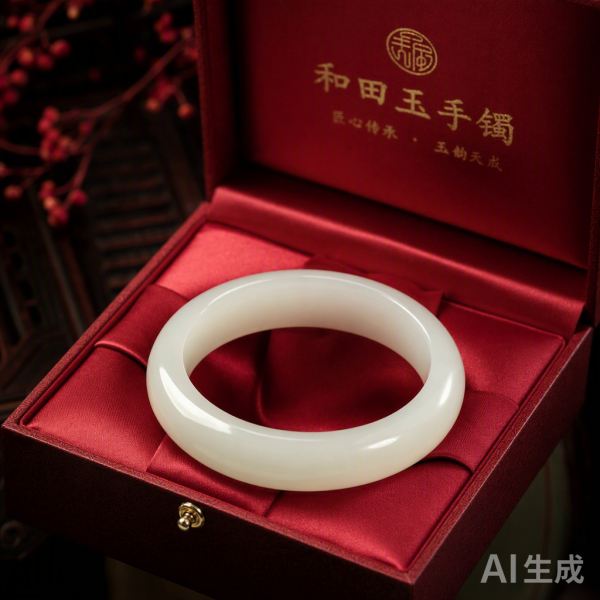 和田玉白玉手镯 Hetian White Jade Bangle