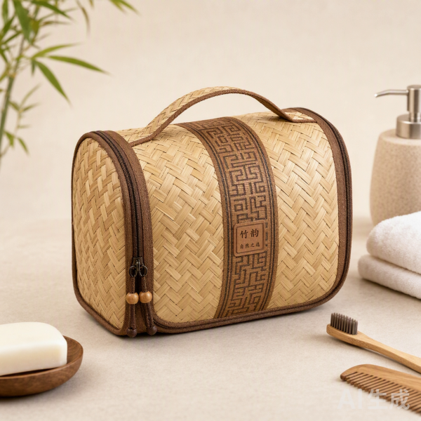竹编旅行洗漱包 Bamboo Woven Toiletry Kit