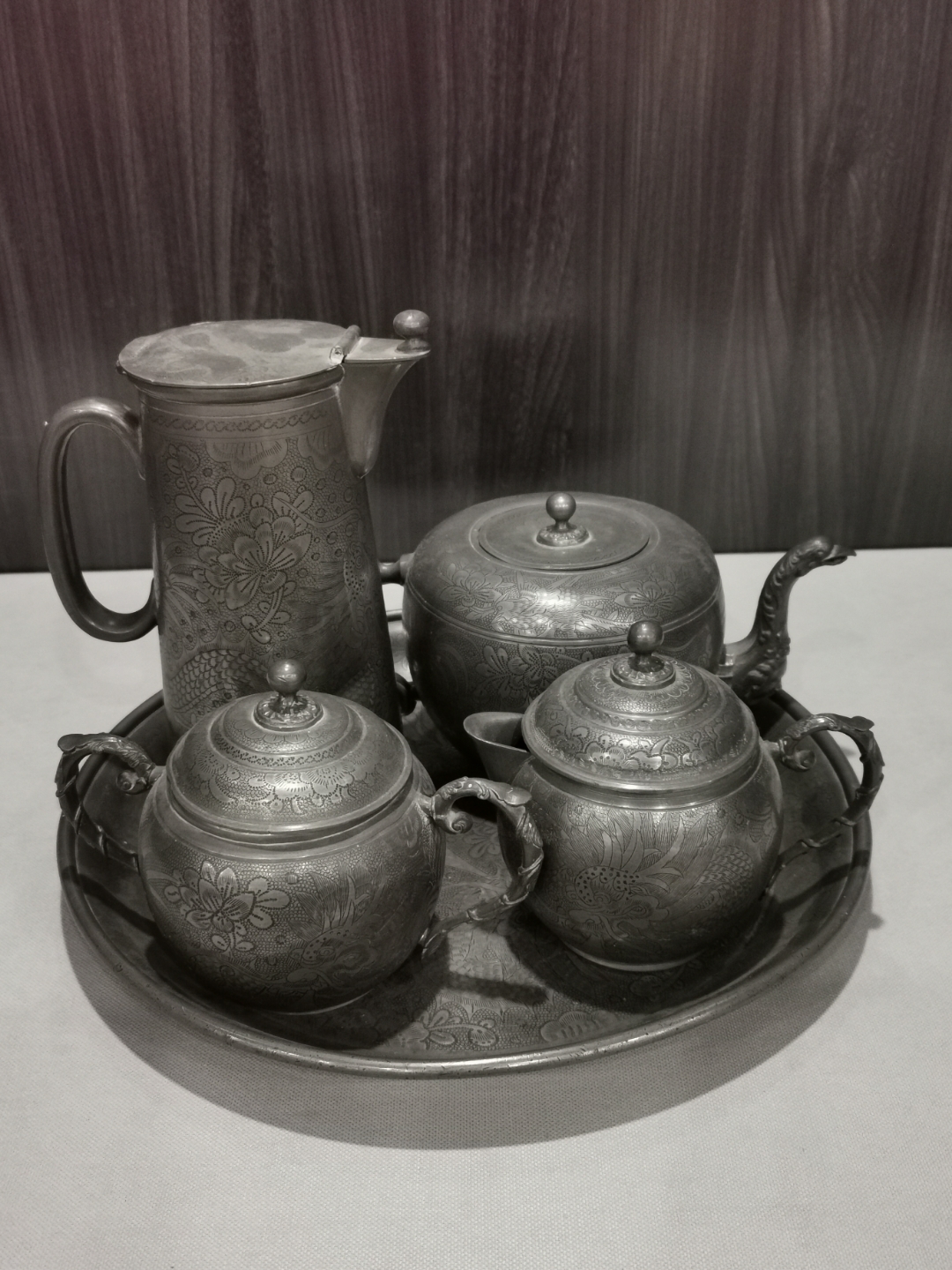Tin Teapot with Copper Handle Gallery Edition