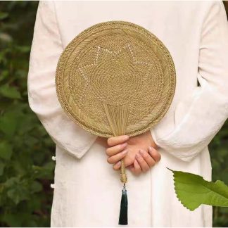 Woven Straw Hand Fan Gallery Edition
