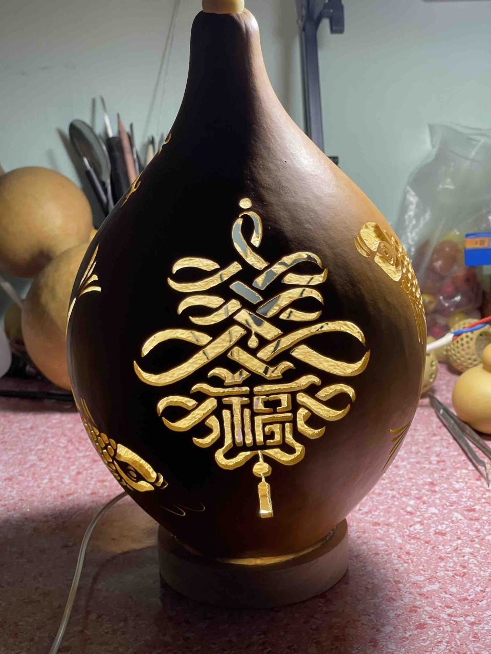 Gourd Pyrography Lamp Master Series