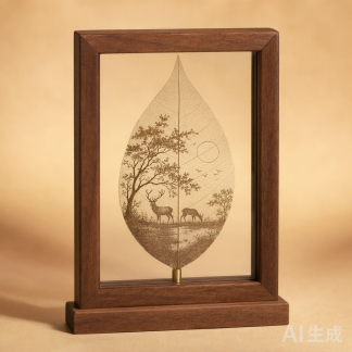 Handmade Leaf-Vein Carving Keepsake