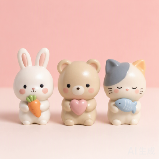 Kawaii Desk Figurine Set (3 pcs)