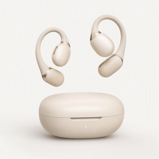 Open-Ear Clip AI Earbuds — Cream