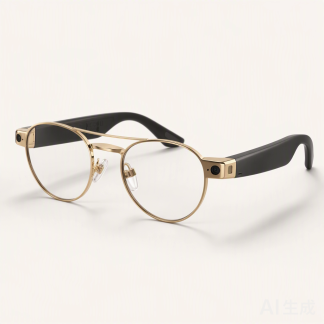 Slim Gold AI Glasses
