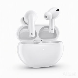 AI Voice-Assistant Earbuds — White Stem