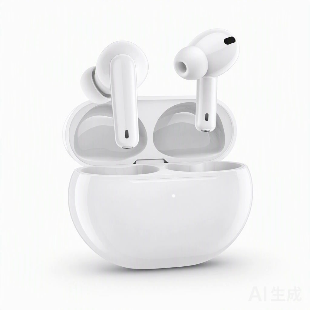 AI Voice-Assistant Earbuds — White Stem