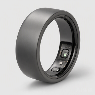 Wide Graphite Smart Ring
